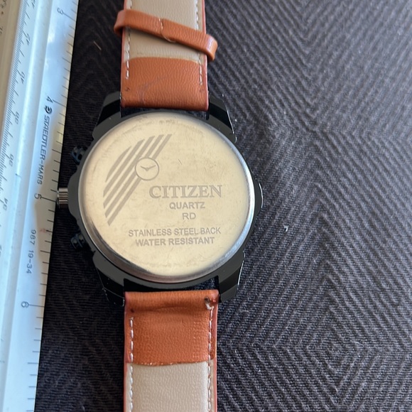 Vintage Classic Citizen Quartz Oversized Mens Silver & Gloss Black Camel Band - Picture 7 of 7